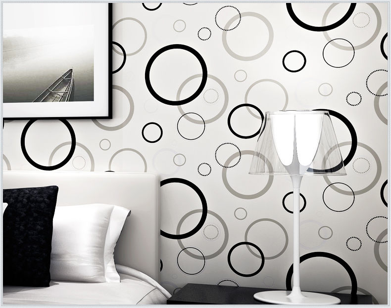  Black Grey Circle on White Texture Embossed Wallpaper Roll eBay