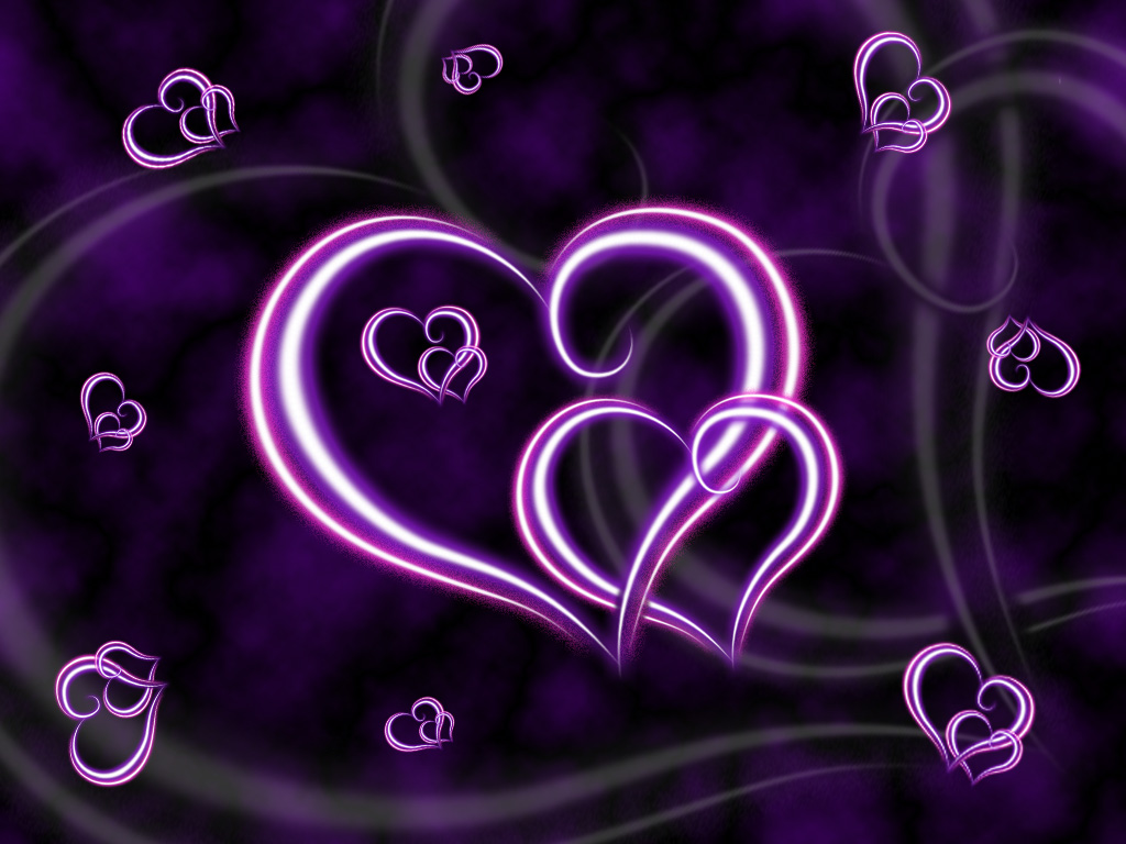 Mobile wallpaper Neon Purple Heart Artistic 1410260 download the  picture for free