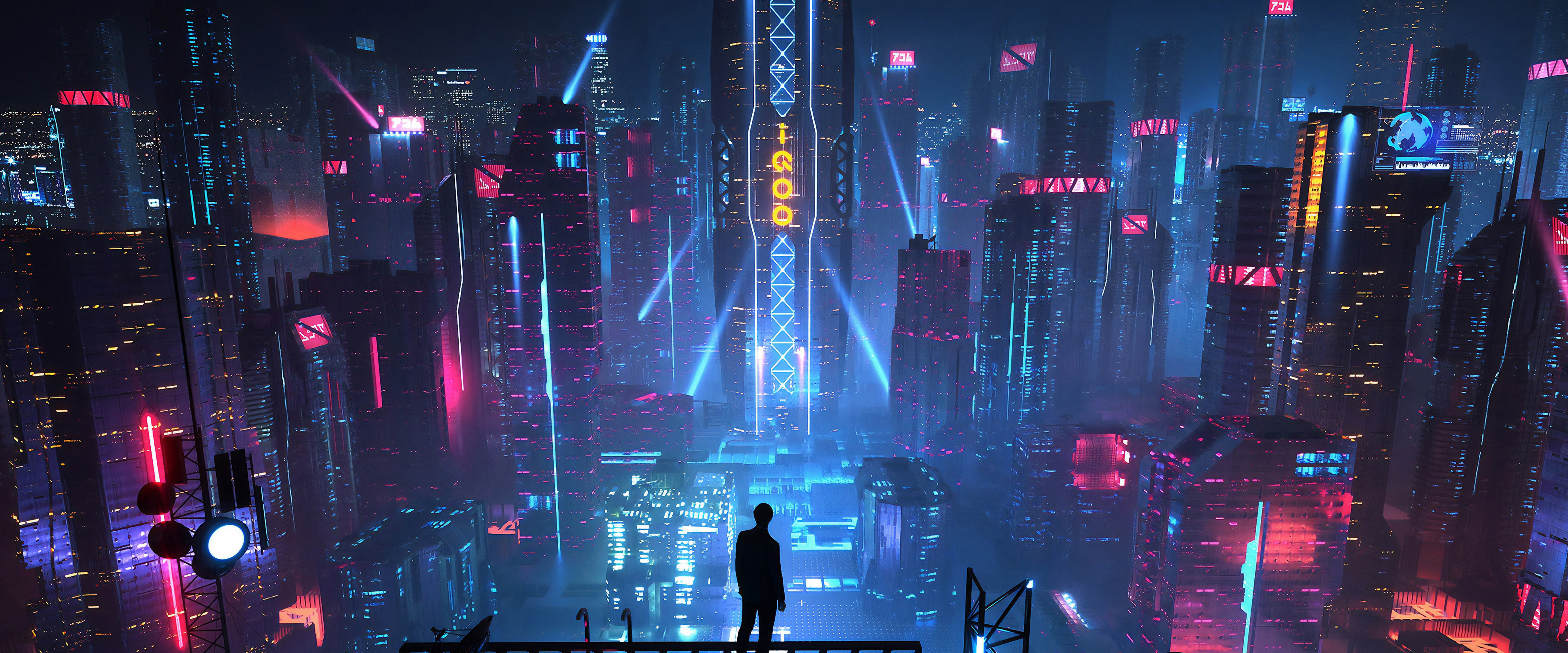 Sci Fi City Buildings Night Cityscape 4k Wallpaper