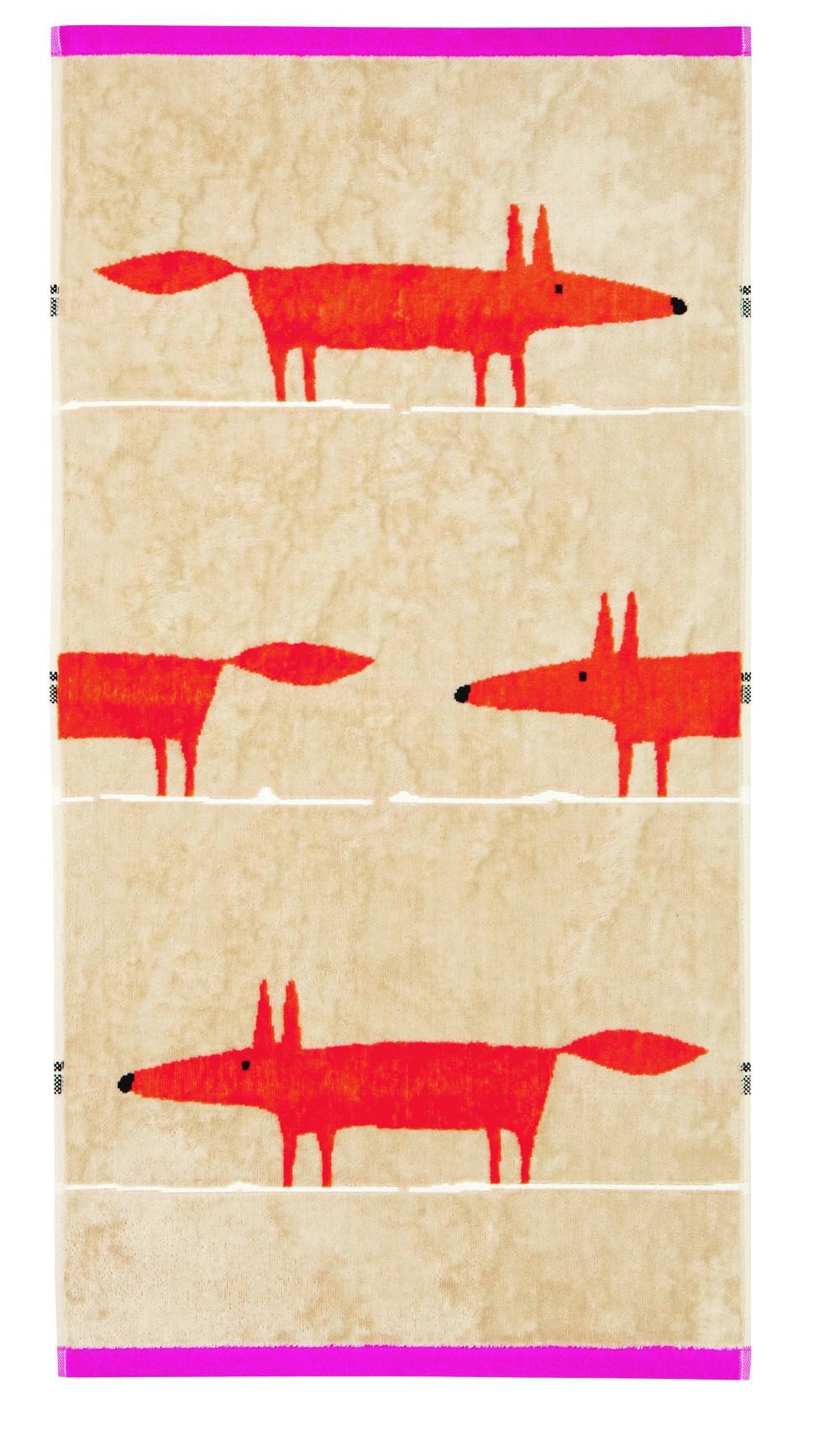 Mr Fox Cerise Hand Towel By Scion Wallpaper Direct