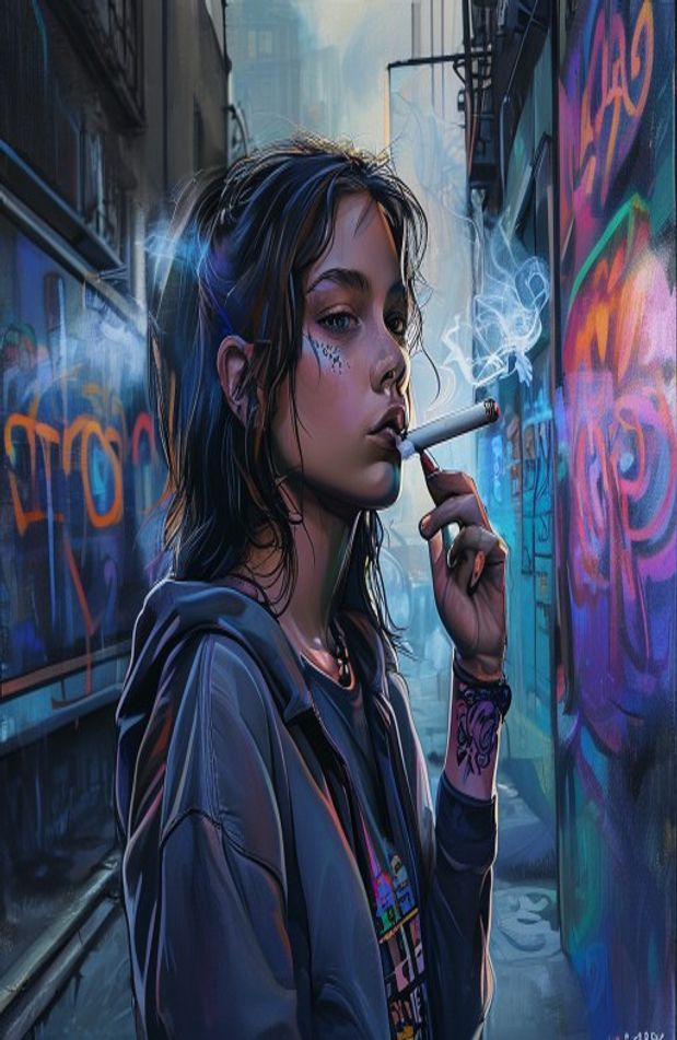 Girl Smoking Wallpaper