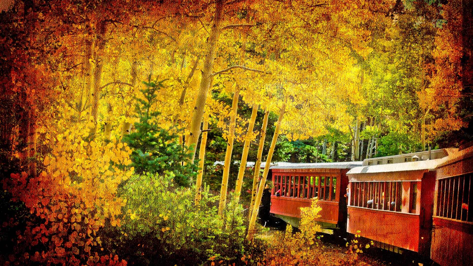 Autumn Train Puter Wallpaper Desktop Background Id