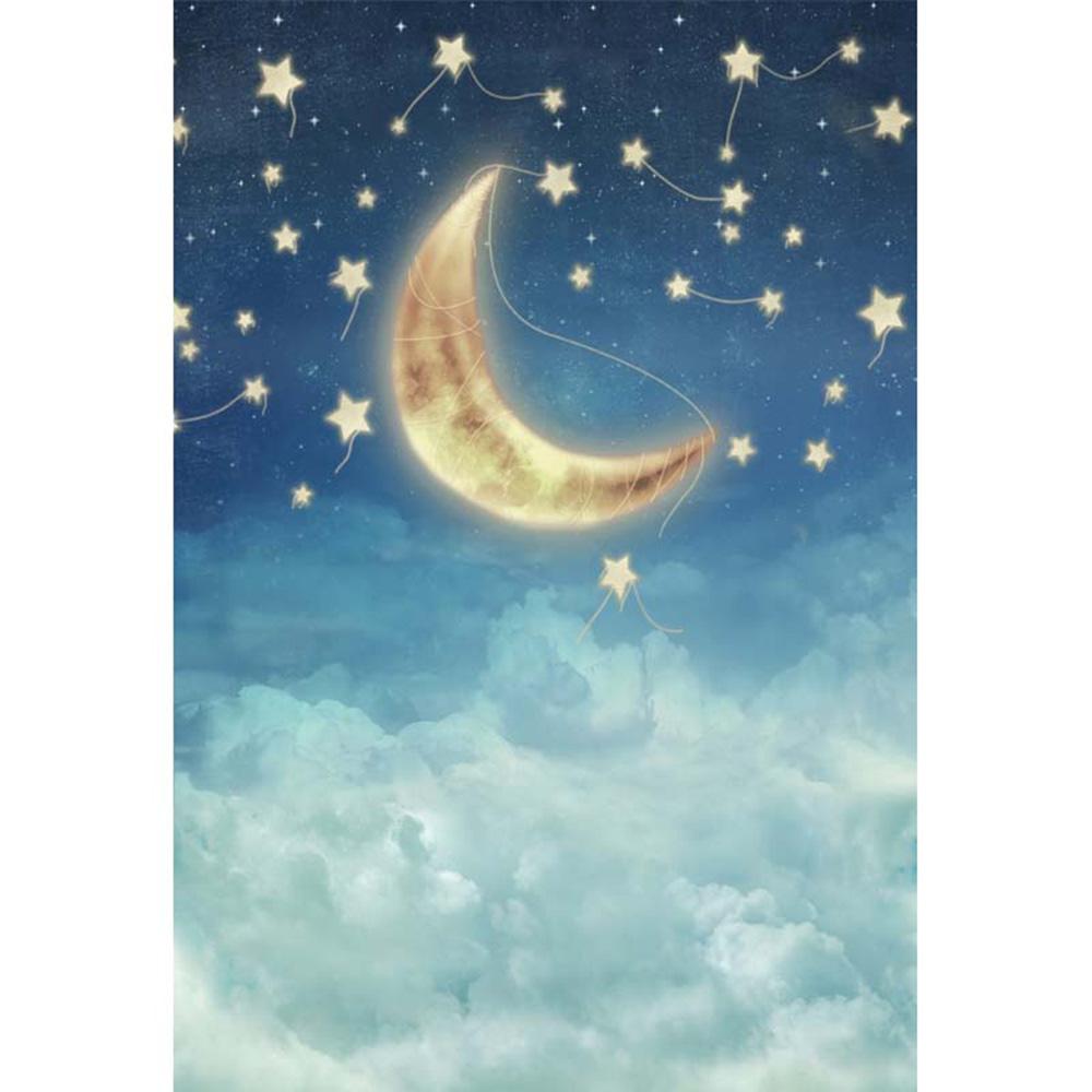 Starry Night Backdrop For Baby Shower Photo Background Stars And