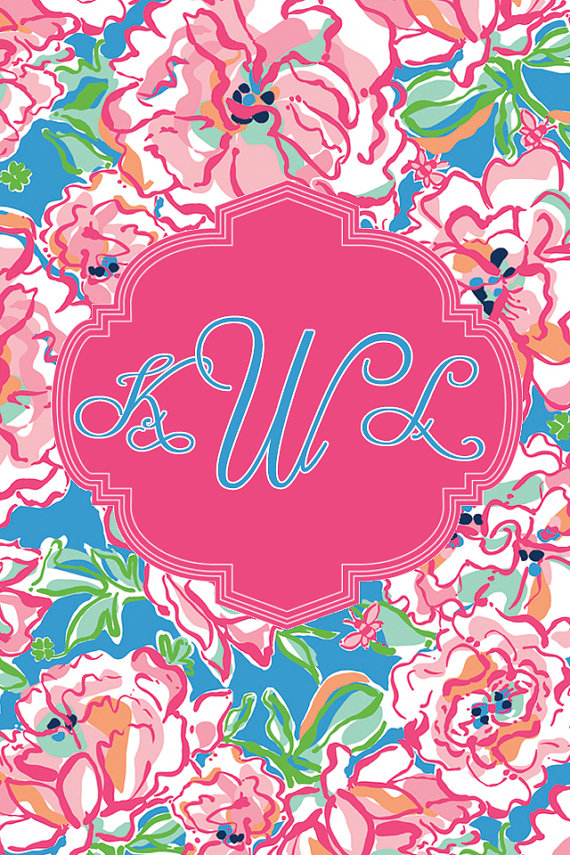 Items Similar To Lilly Pulitzer iPhone Monogram Wallpaper On