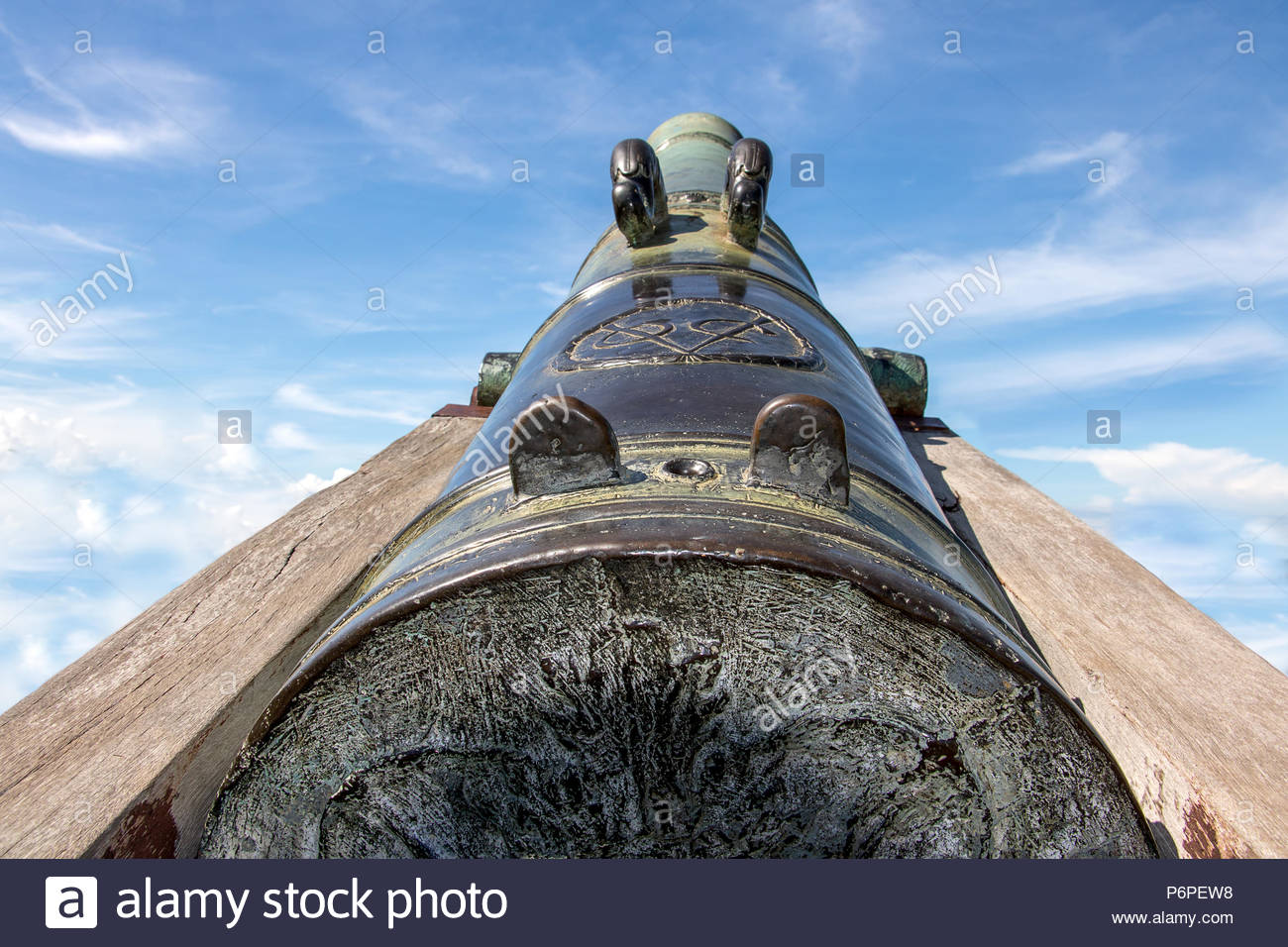 The Old Large Caliber Cannon Heads To Blue Sky Decorative