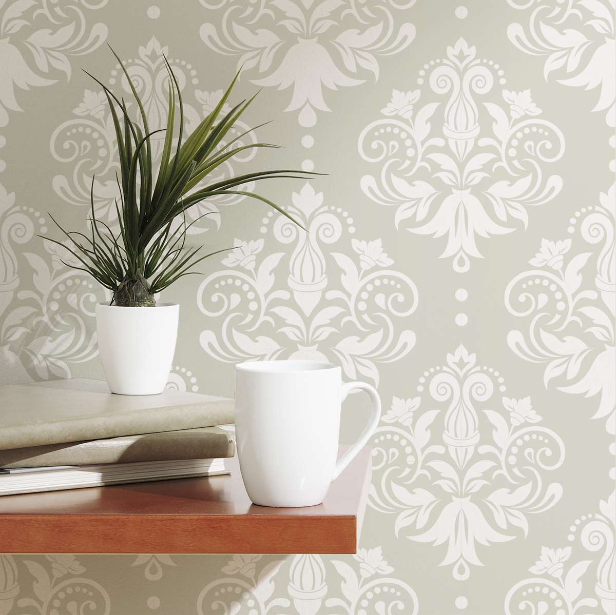 damask pattern removable wallpaper is perfect for renters apartments 1200x1199