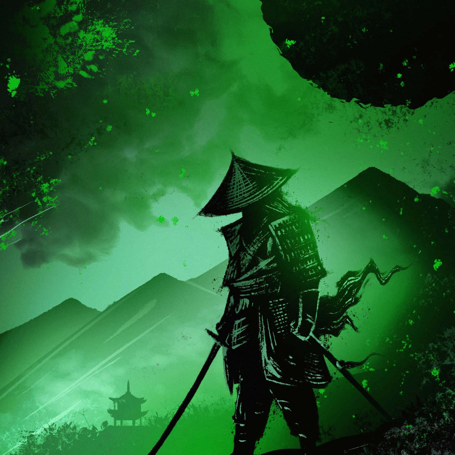 Dark Samurai In Green Hills Wallpaper