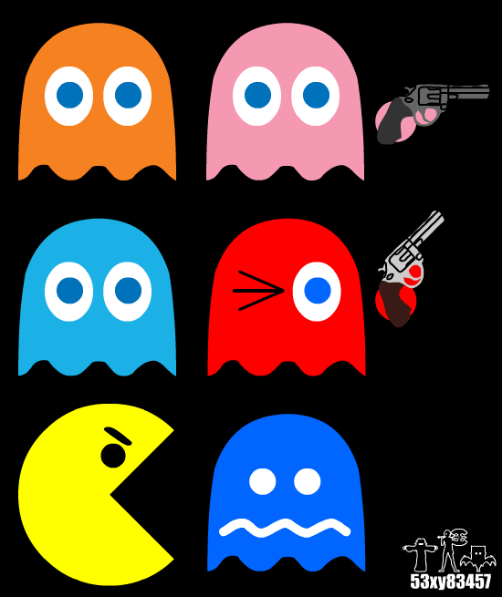Pac Man Ghosts And Guns By 53xy83457