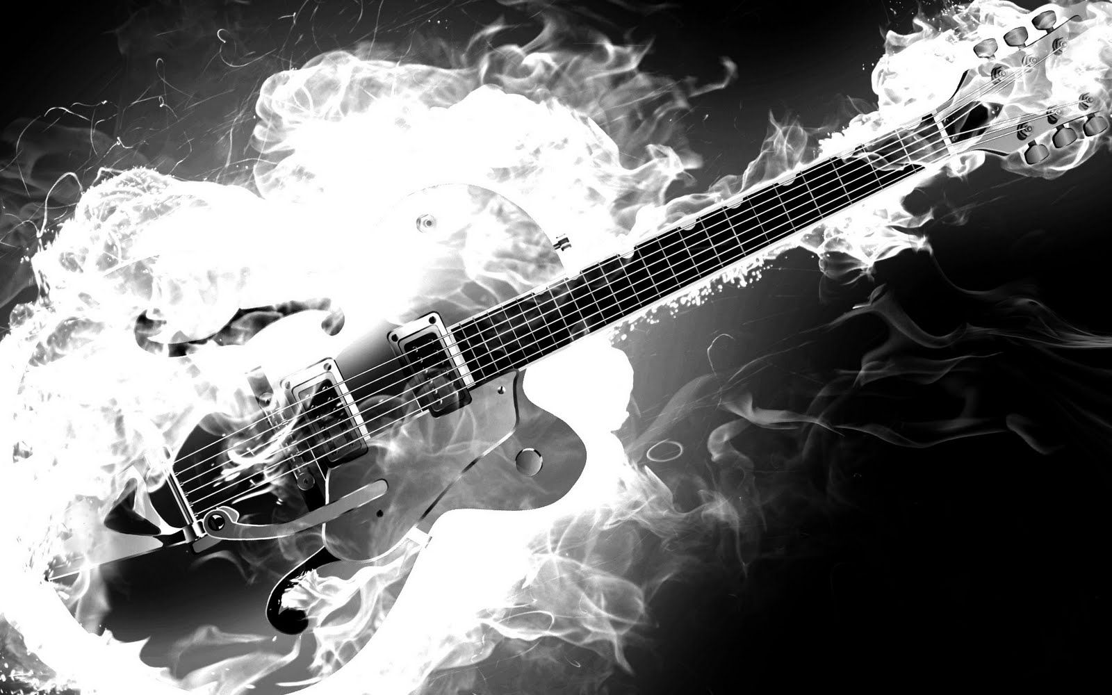 Smoke Flames HD Music Desktop Wallpaper Great Guitar Sound