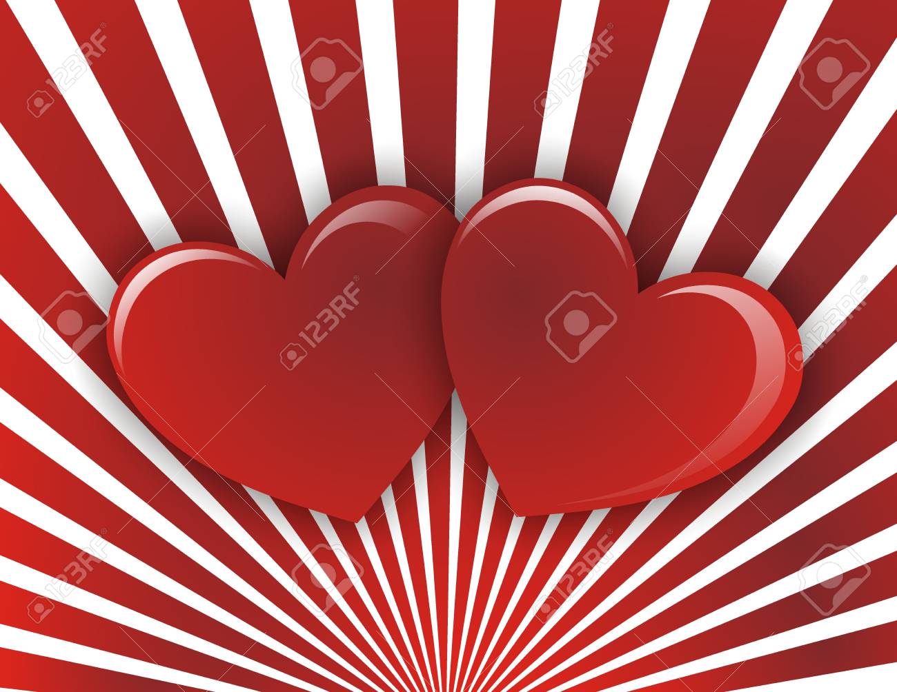 Valentines Background Pentecte Deux Coeur Rouge Banque DImages 1300x1004