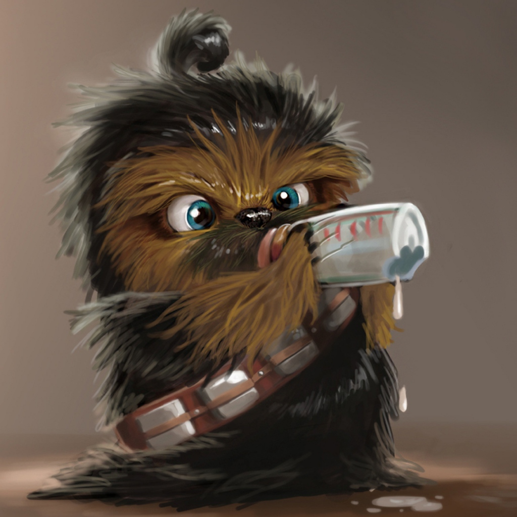Wallpaper Star Wars Chewbacca Drink Baby iPad