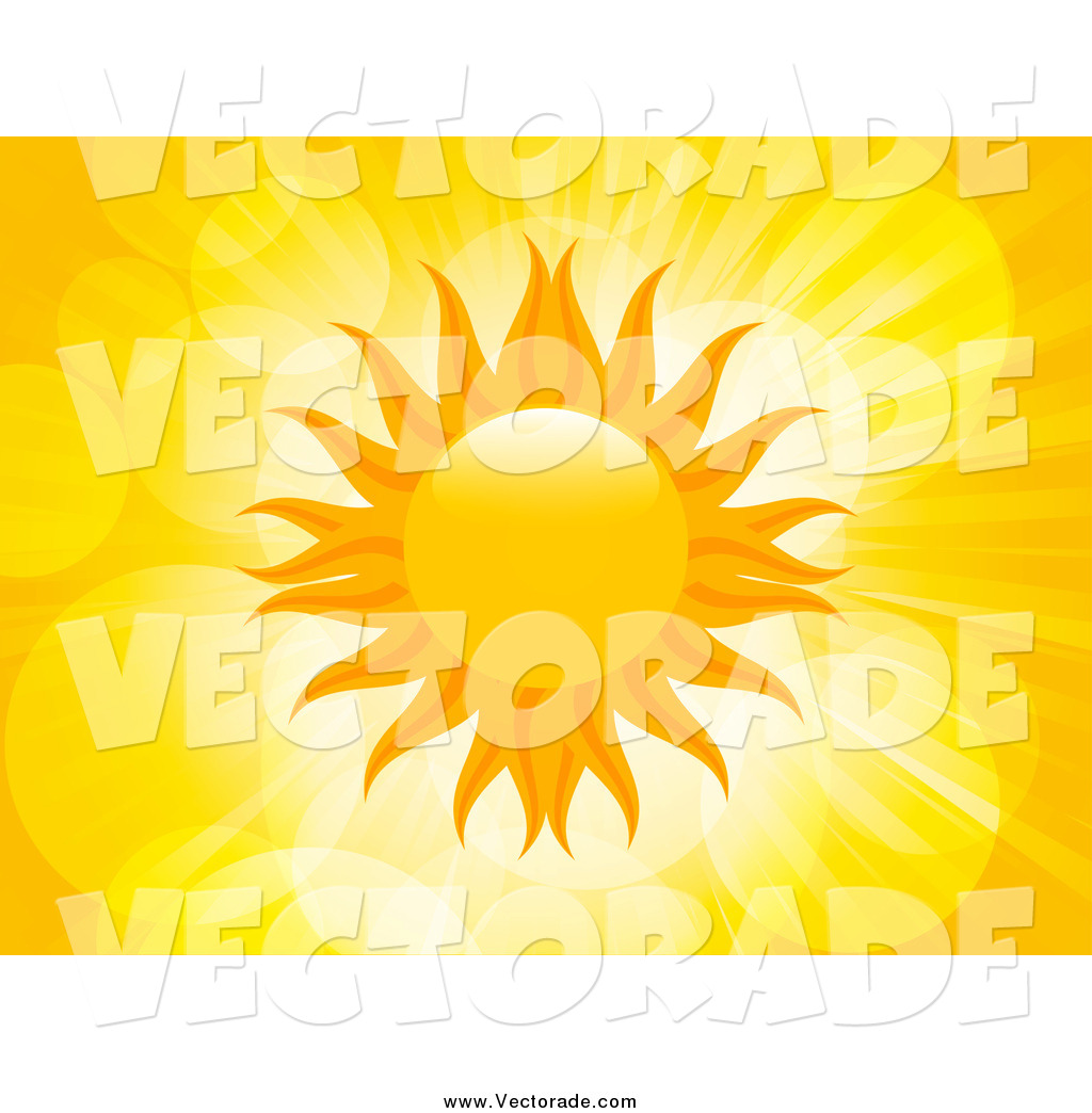 Vector Of A Bright Sun On Yellow Flare Background By Elaineitalia