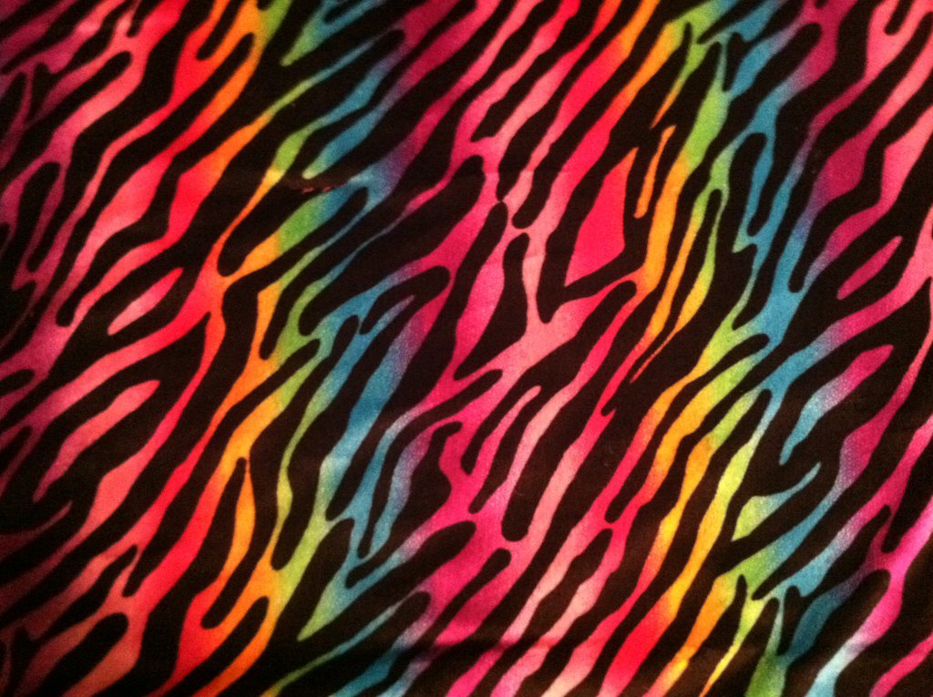 Rainbow Zebra Stripes Wallpaper Print By