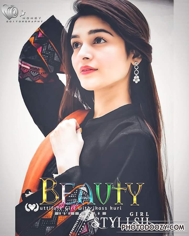 Beauty Stylish Girl Black Dress Pakistan Wallpaper