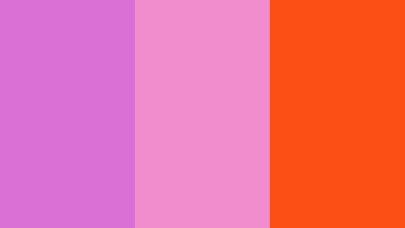 Orchid Orchid Pink and Orioles Orange solid three color background