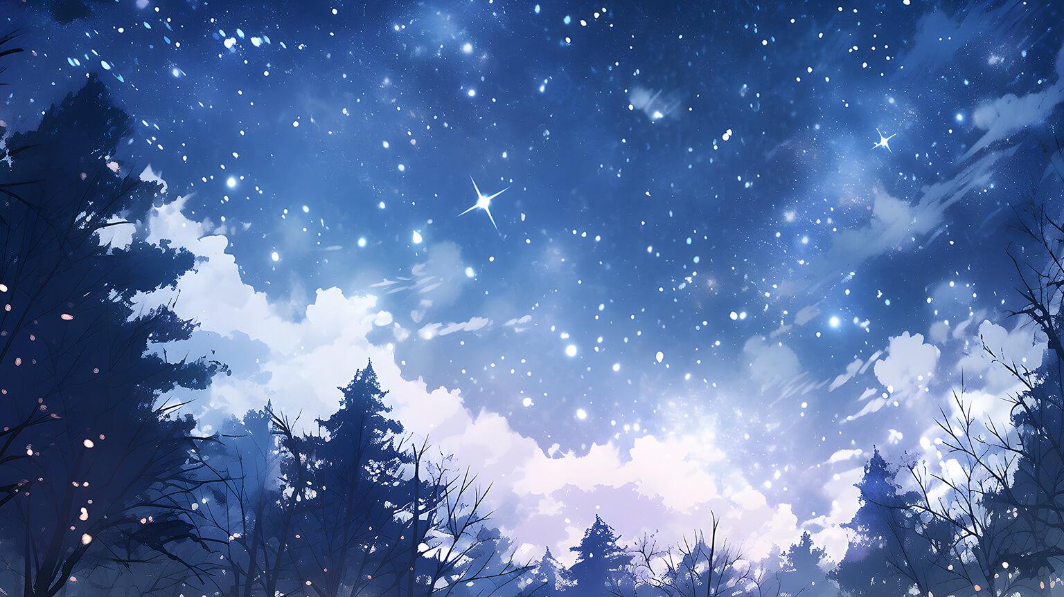 Winter Sky Full Of Stars Desktop Wallpaper 4k