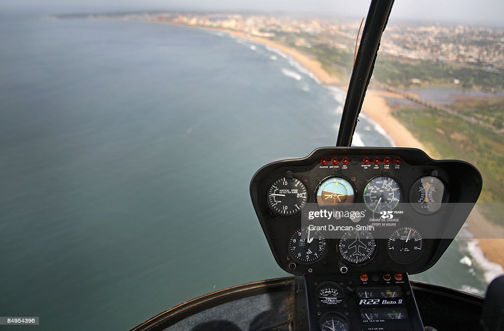Robinson R22 Helicopter With Durban City In The Background