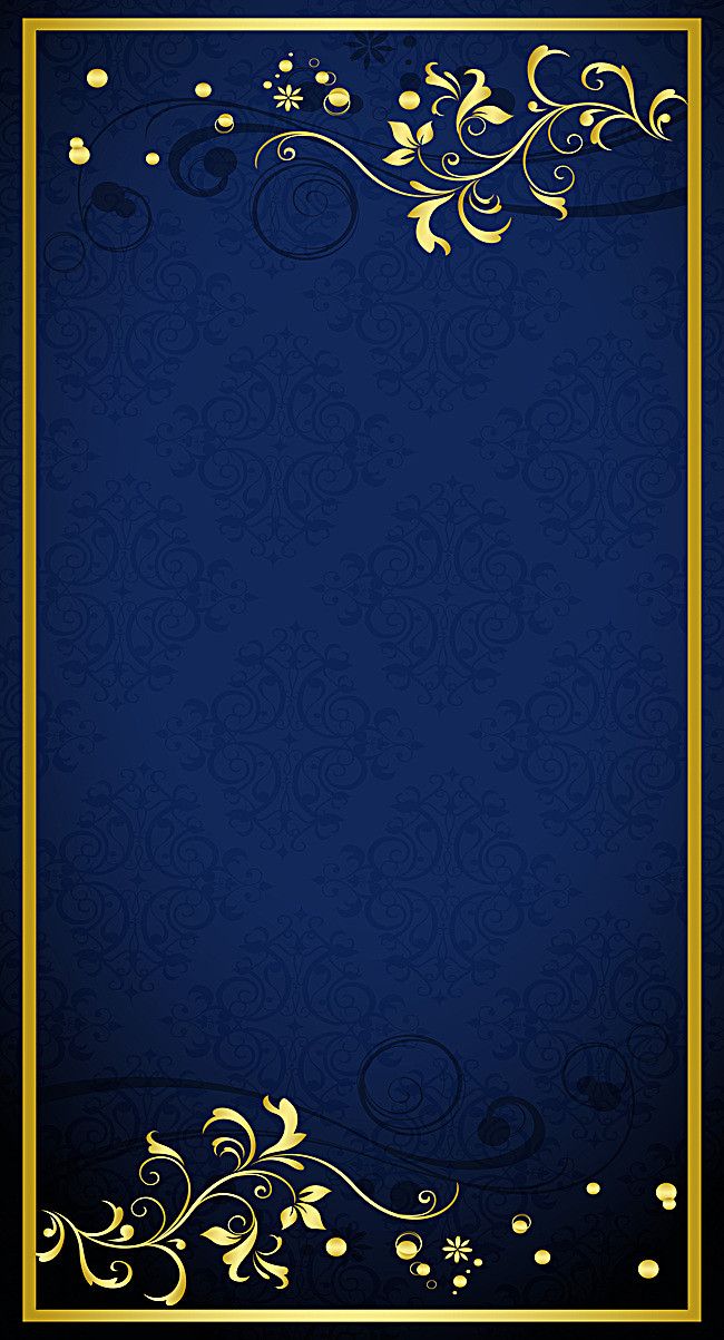 Blue Gold Pattern Shading Background Heart In Wedding