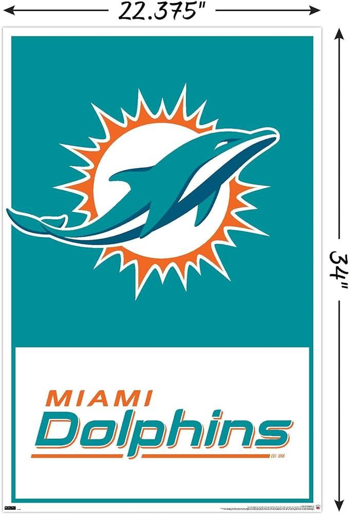 Amazon Trends International Nfl Miami Dolphins Logo Wall
