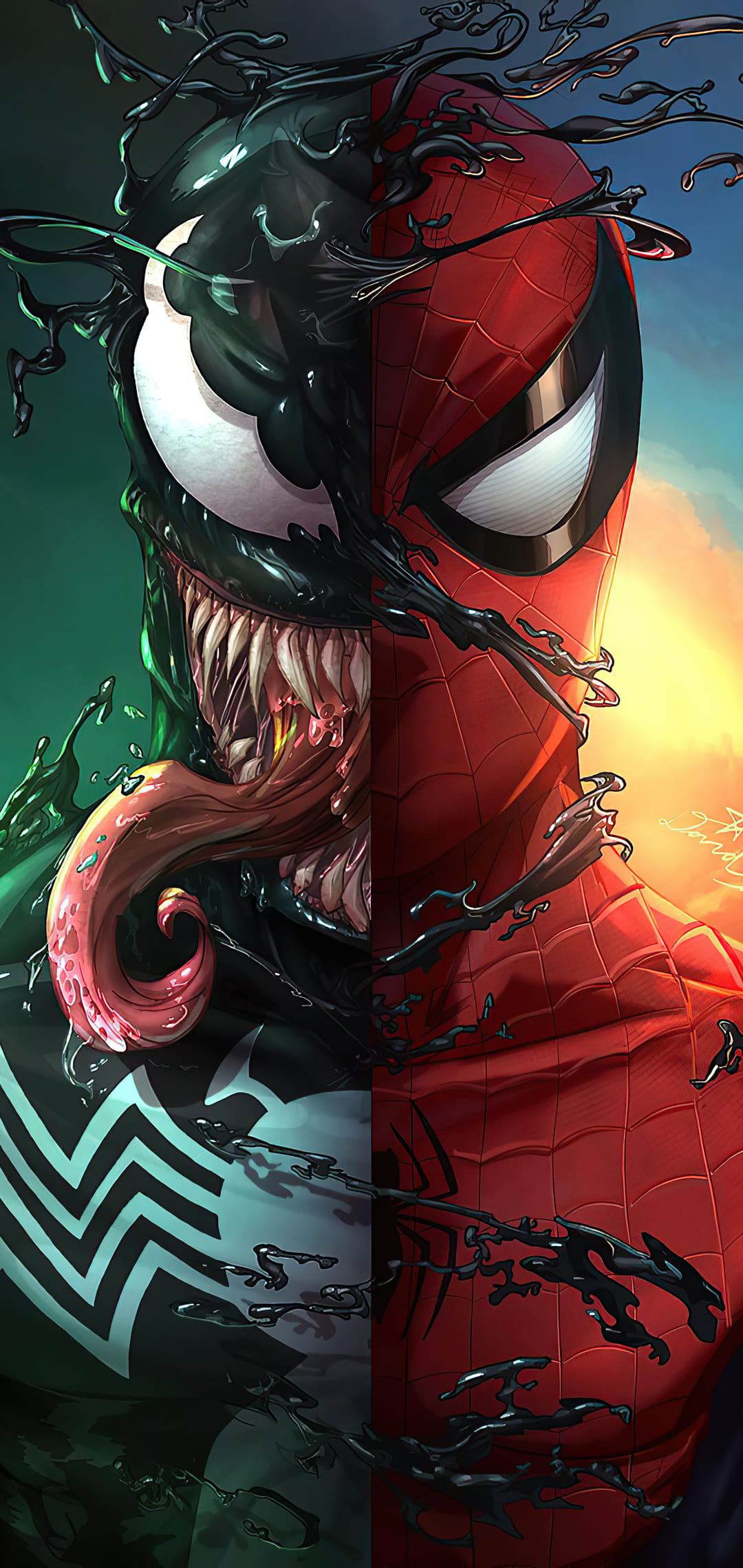 Venom tiếp quản Spiderman 4K tải xuống hình nền