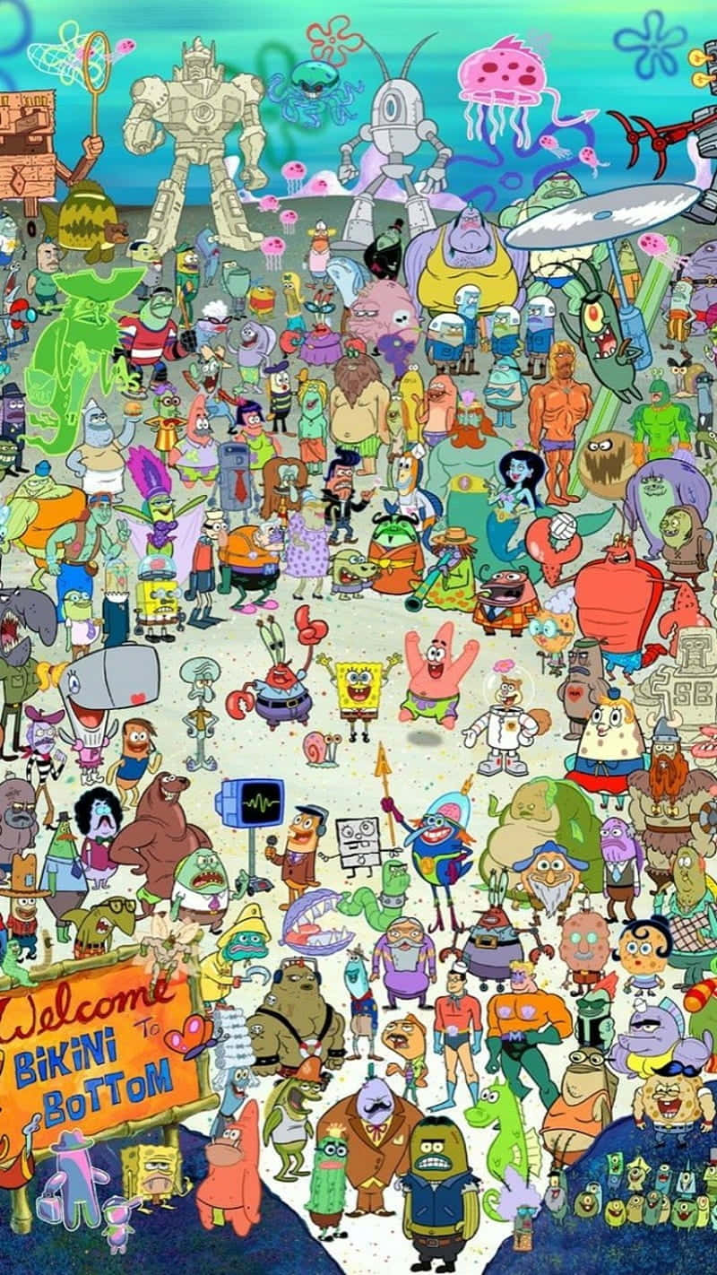A Glimpse Of All The Lovable Characters From Spongebob Wallpaper