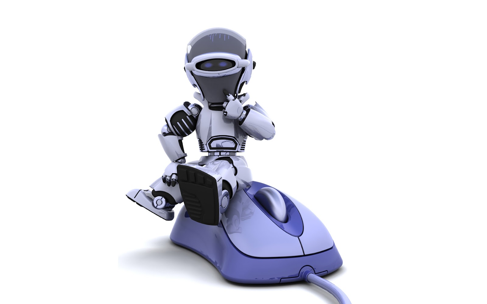 Robot Small Sitting On The Pc Mouse Wallpaper Home Of