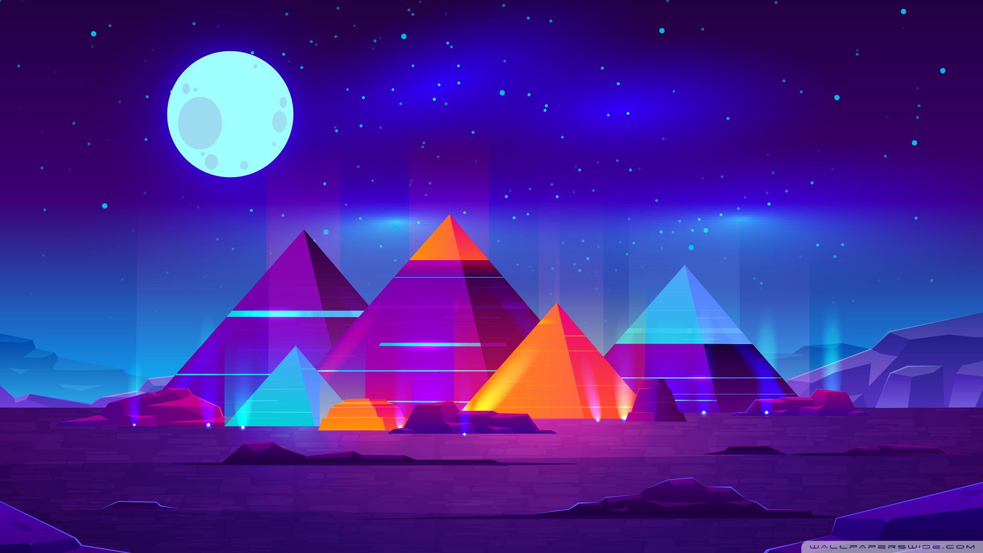 Pyramids Illustration Ultra HD Desktop Background Wallpaper For