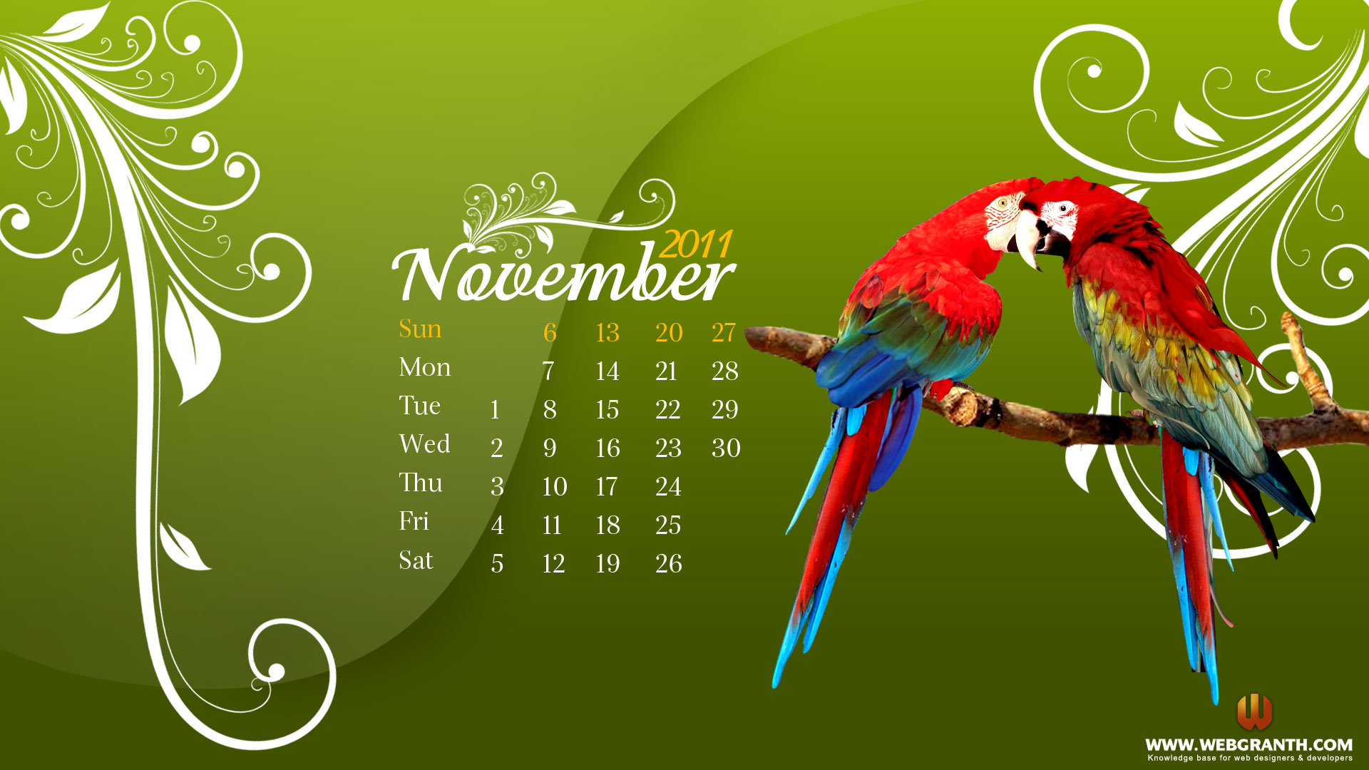 Desktop Calendar Wallpaper November Webgranth