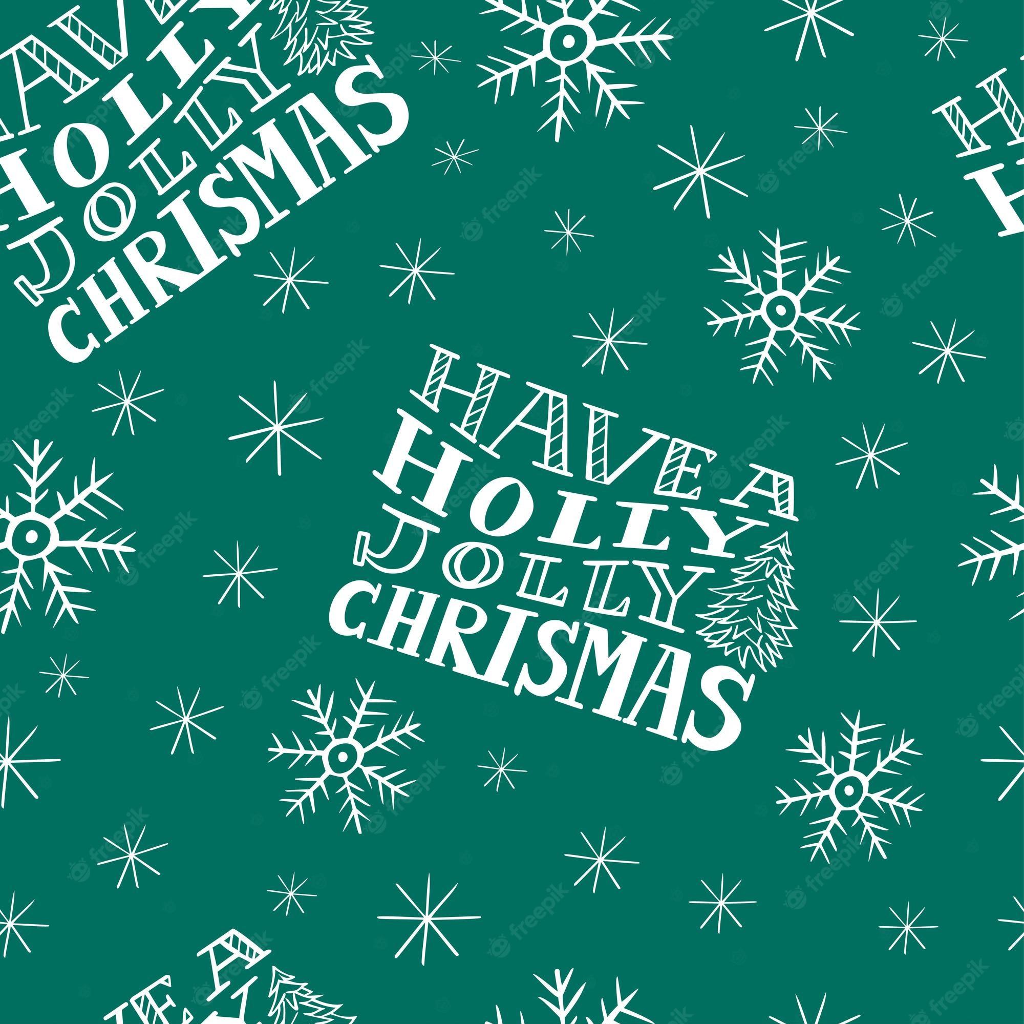 Premium Vector Have A Holly Jolly Christmas Doodle Seamless Pattern