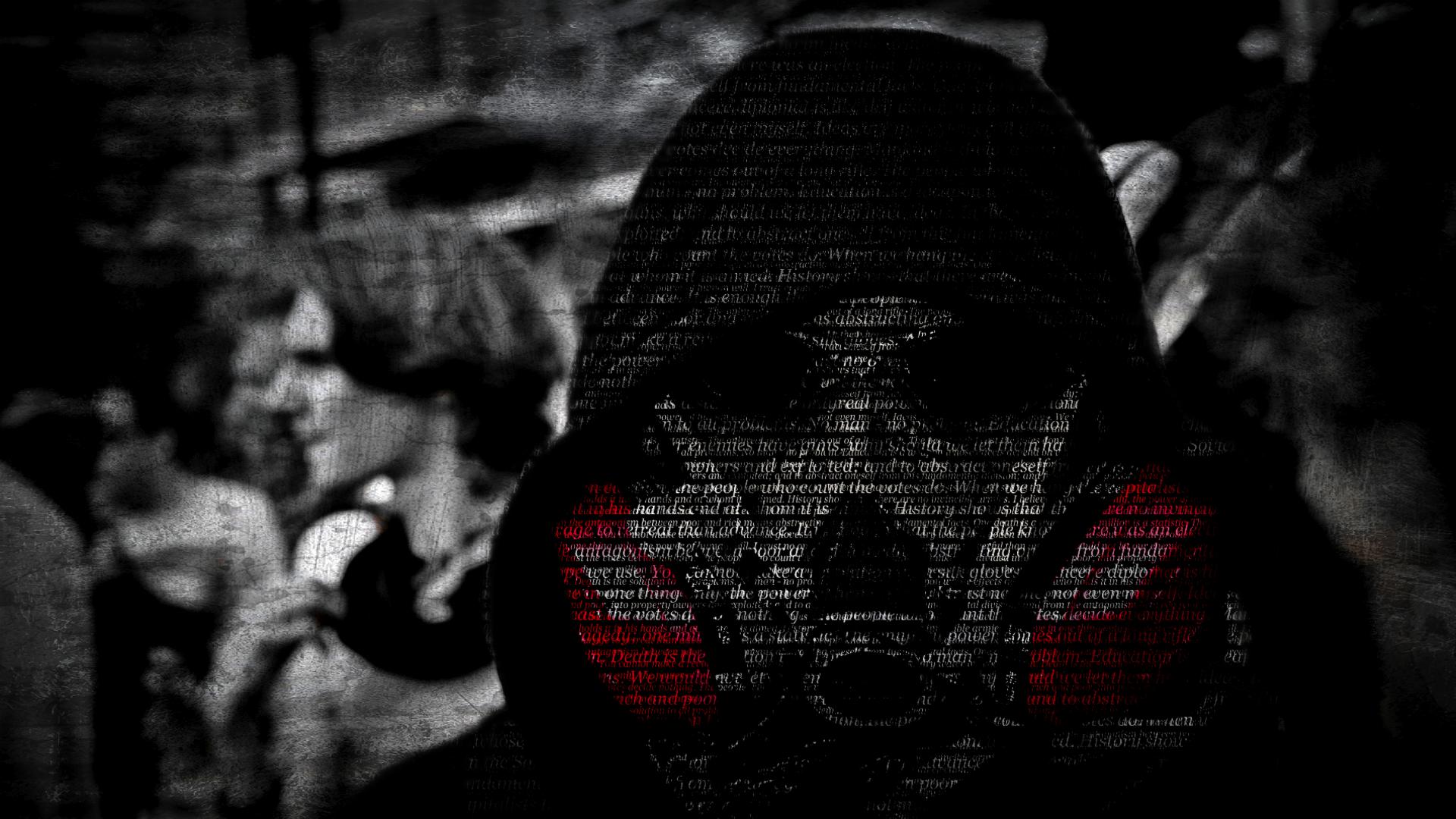 anarchy Dark Text Gas Mask Typography Wallpapers HD Desktop
