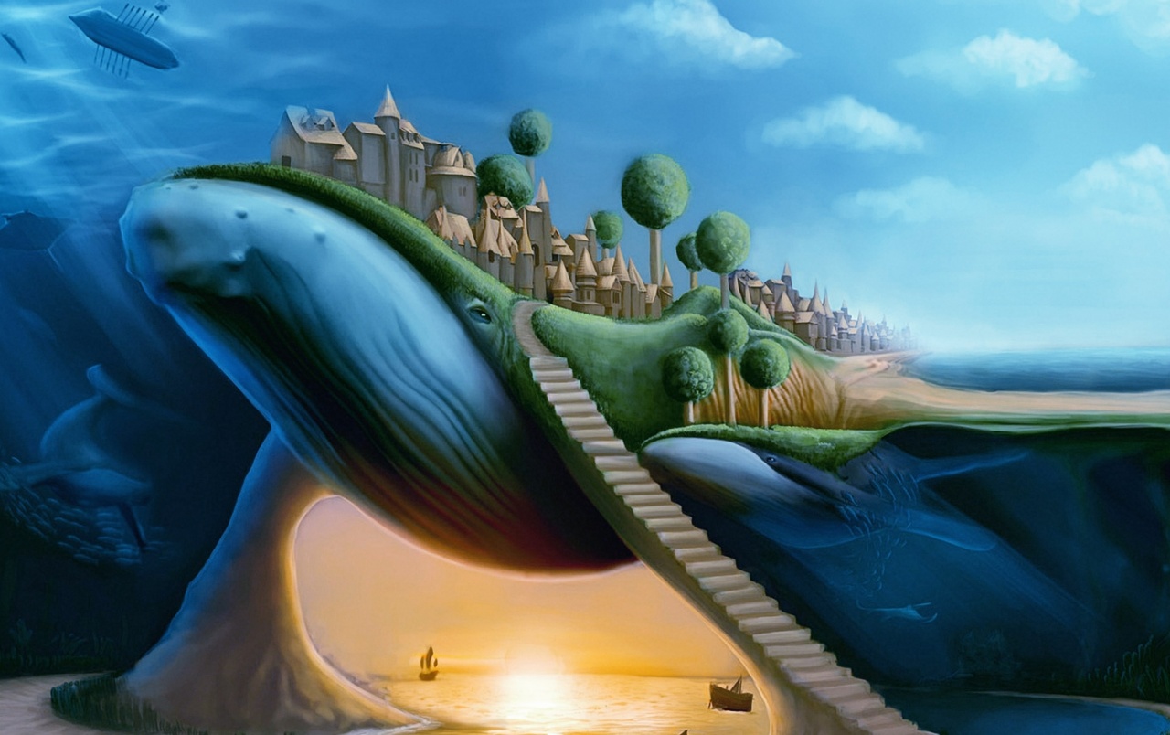 Surreal Whale Amazing Fantasy Wallpaper