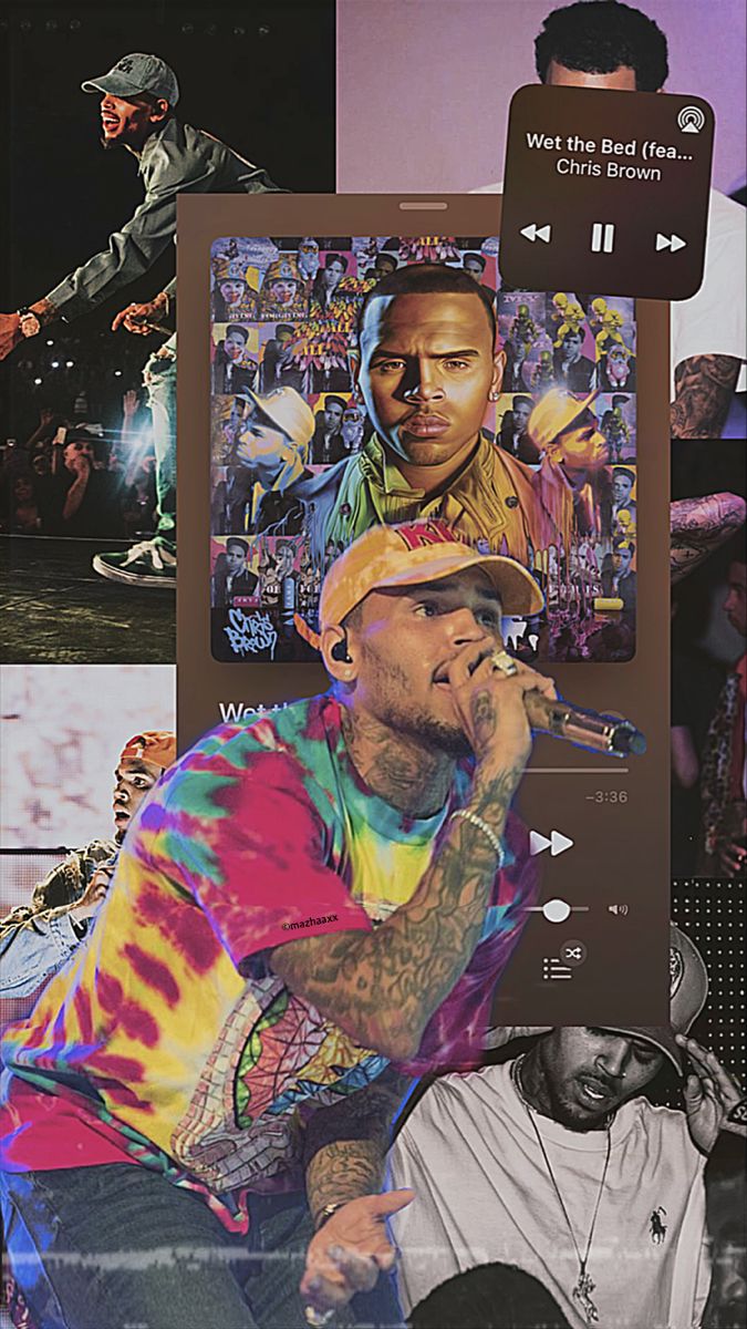 Chris Brown Collage Wallpaper Lyrics