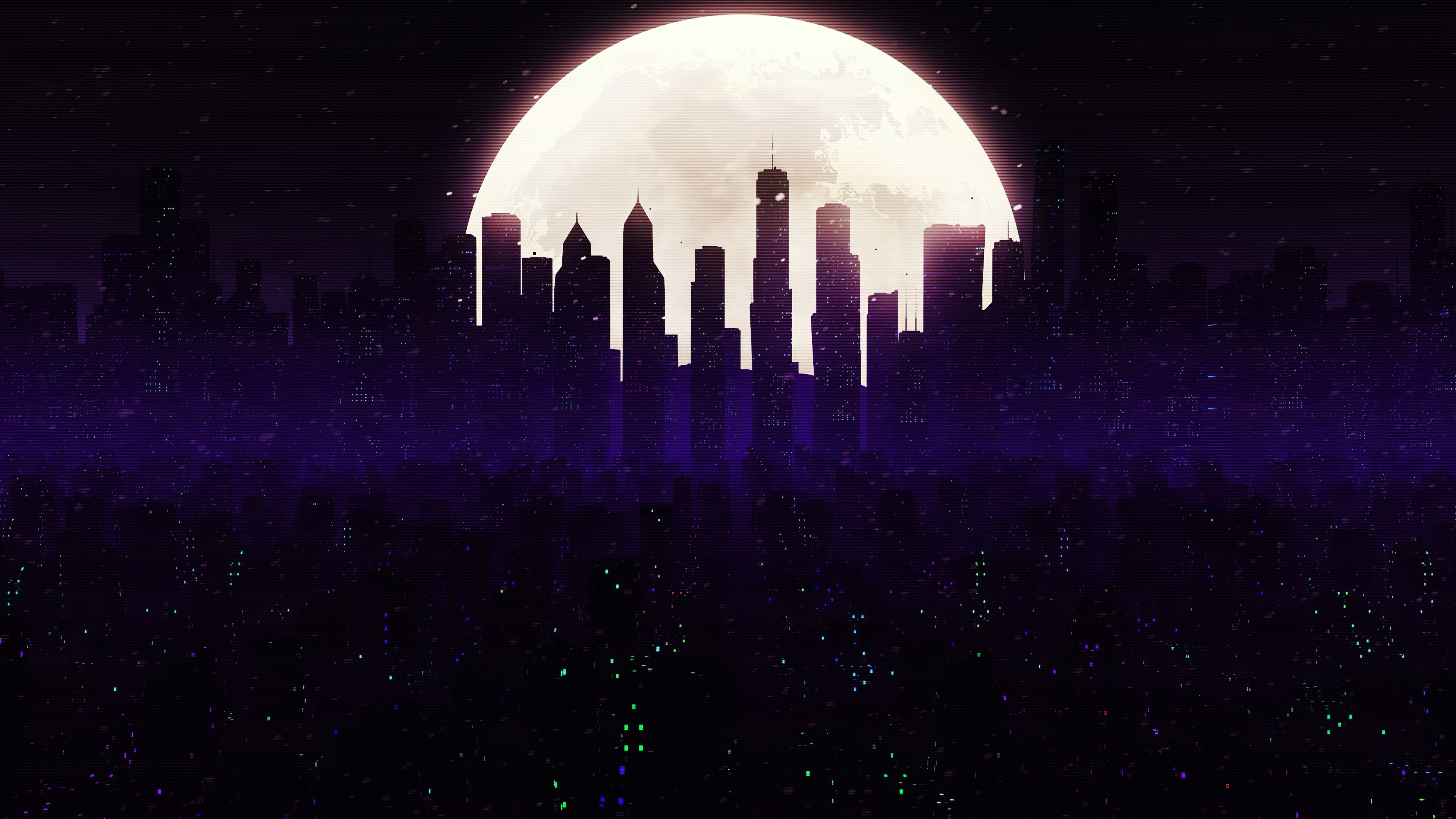 Cityscape Skyline Minimalist Art 4k HD Cde Wallpaper