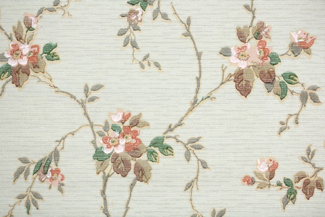 S Vintage Wallpaper Antique Floral By Hannahstreasures
