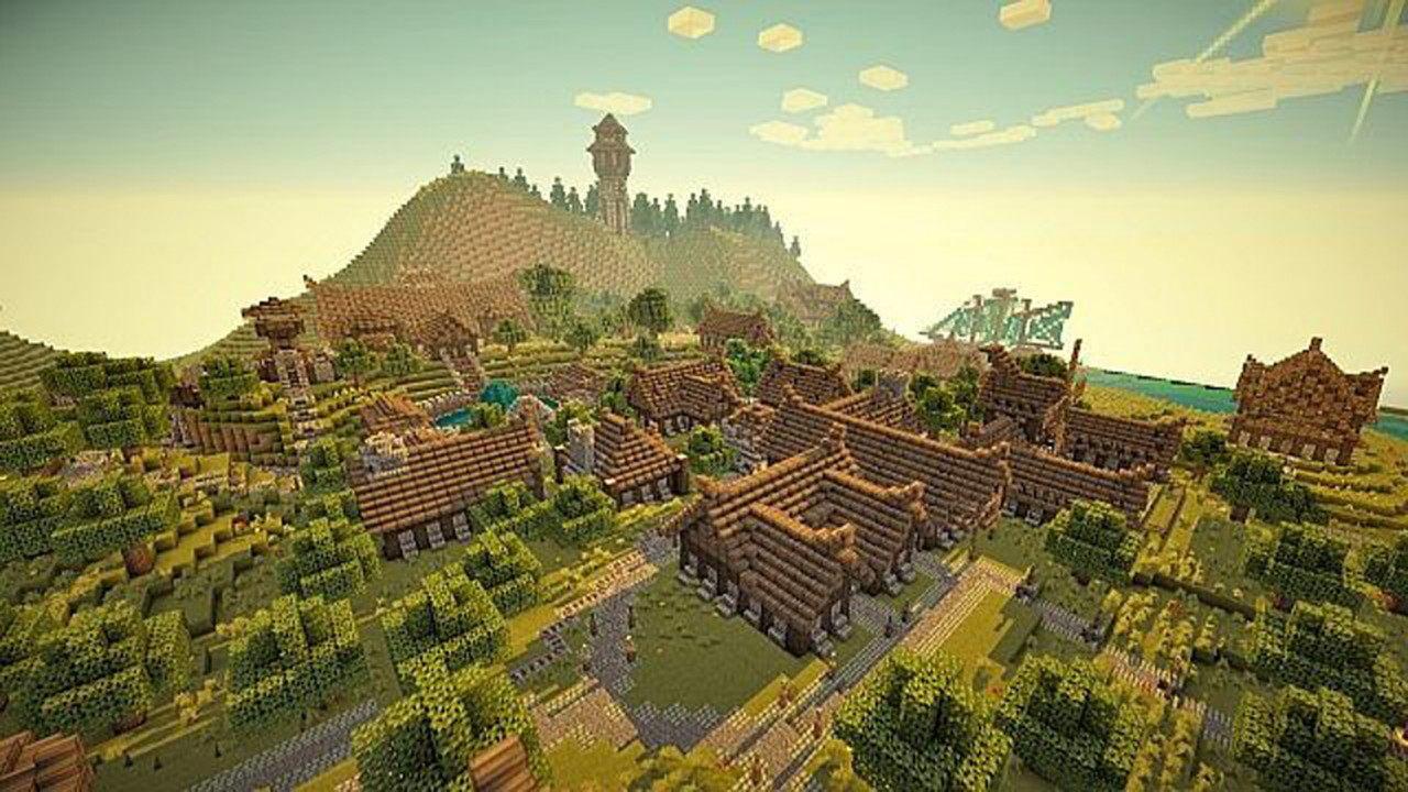 HD Minecraft Village Wallpaper Screenshot