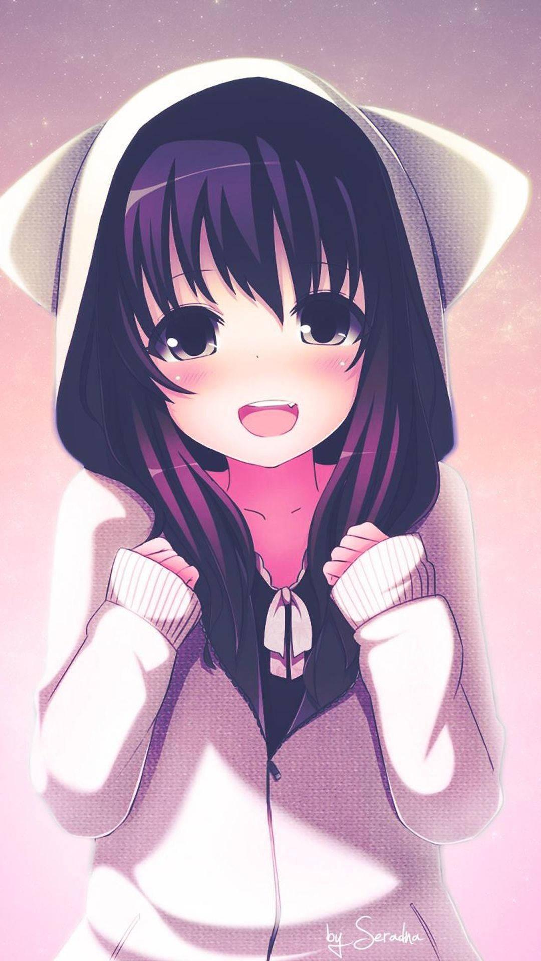 Cute Anime Girl iPhone Wallpaper