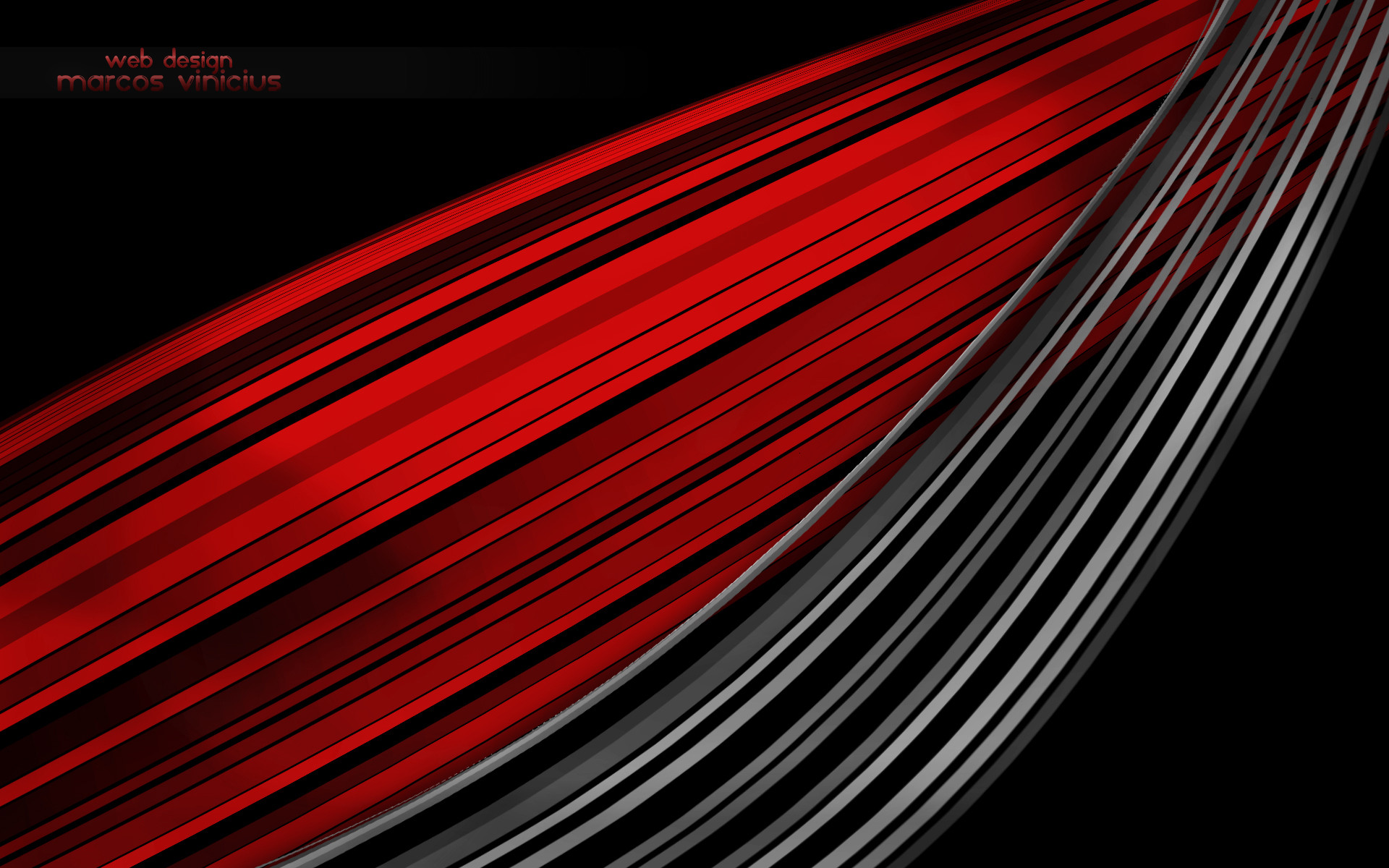 Dynamic red and gray abstract lines swirling on a black background