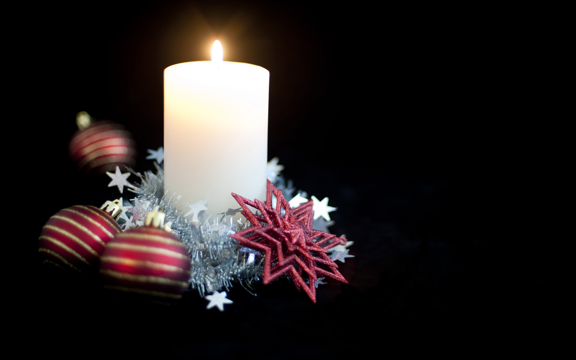 Wallpaper Candle Christmas Decorated Beautiful Puter