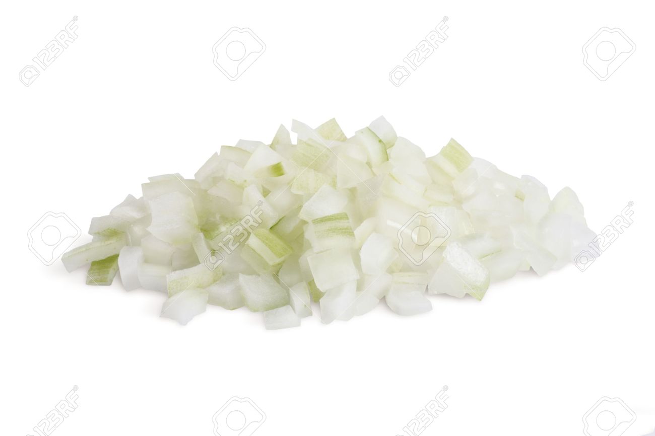 One Chopped Onion On A White Background Stock Photo Picture And