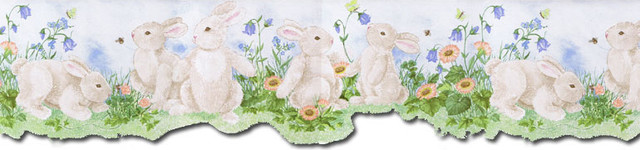 Rabbits Wallpaper Border Roll   Contemporary   Wallpaper   by