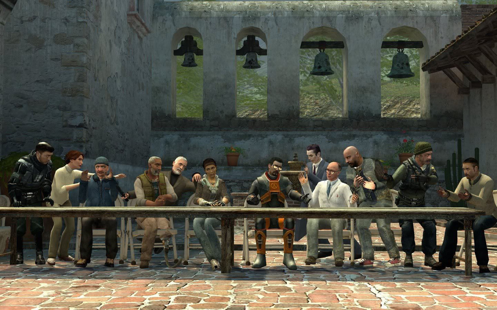 The Last Supper Action Games Wallpaper Image Featuring Half Life