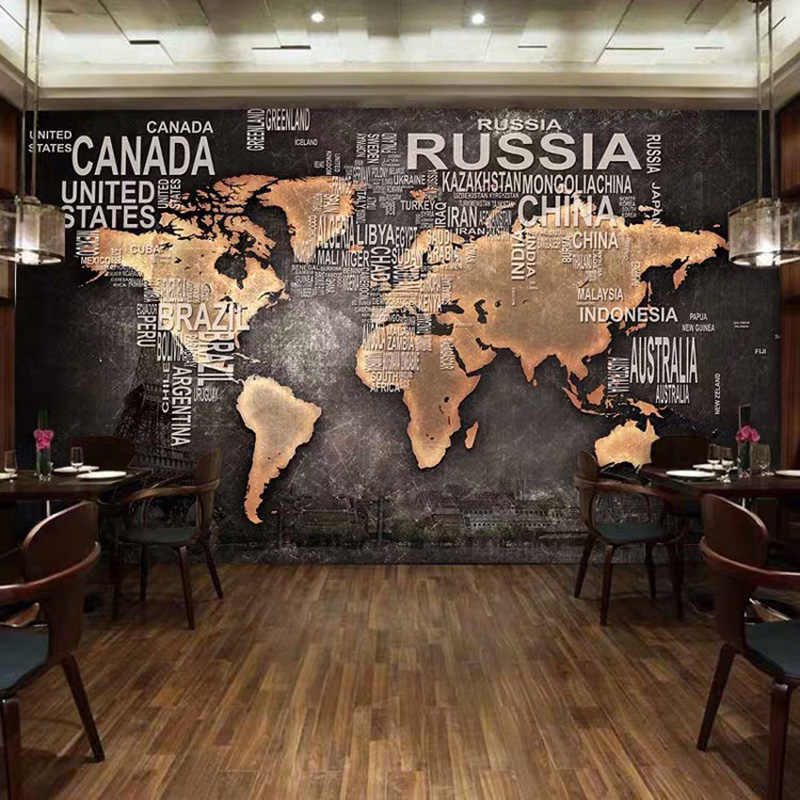 Custom Mural Wallpaper 3d Archaic World Map Photo Wall Painting
