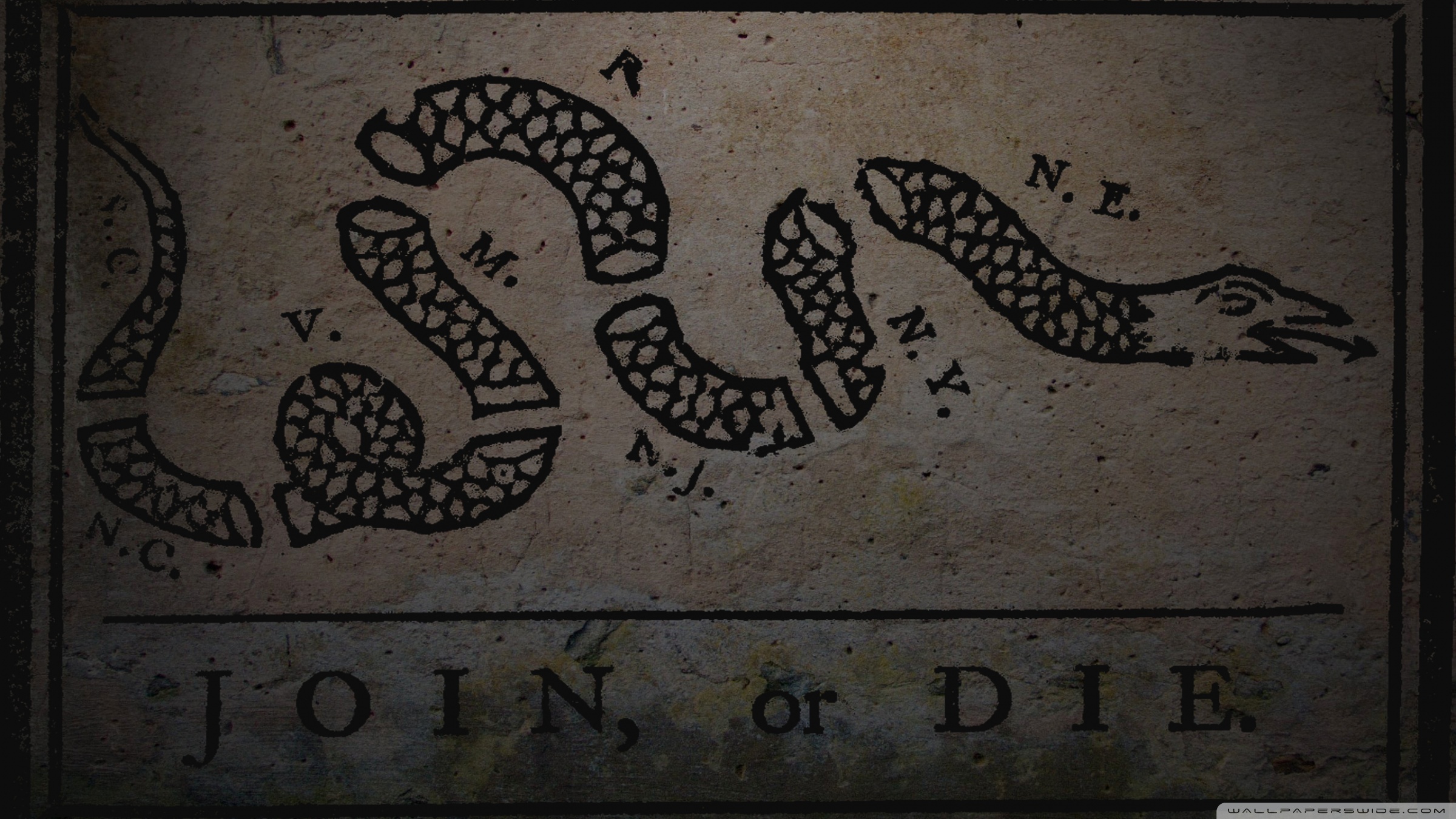 Grunge Join Or Die By Benjamin Franklin 4K HD Desktop