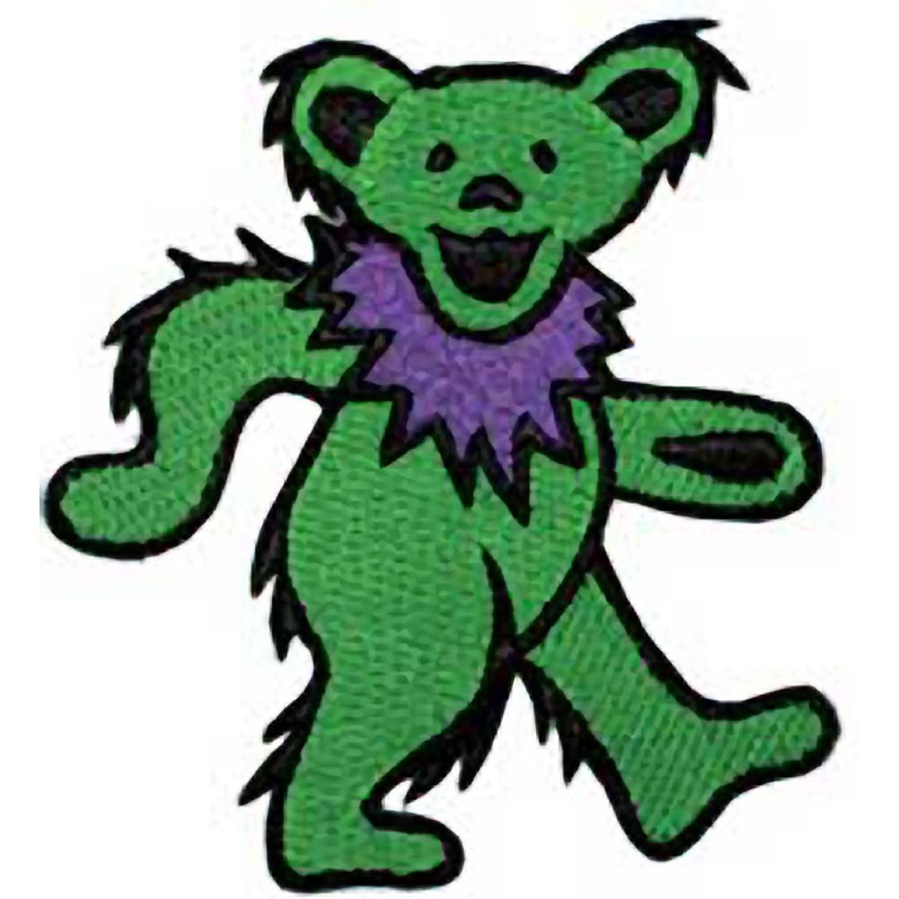 Patches The Grateful Dead Dancing Bear Green Embroidered Patch