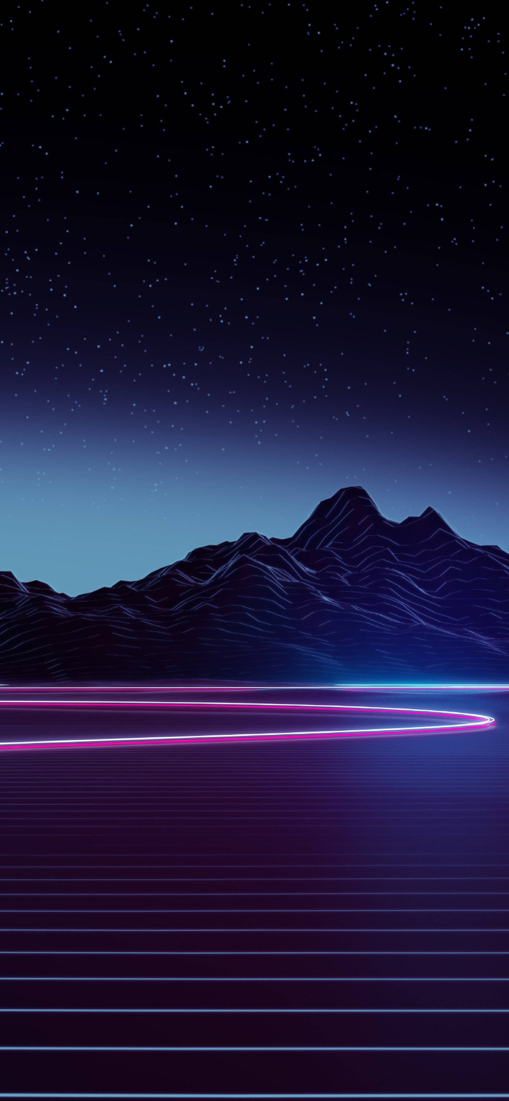 4k Neon iPhone Mountain Highway Wallpaper