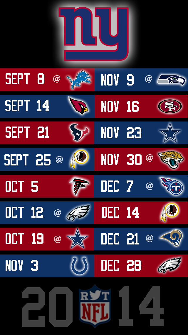Ny Giants Schedule Printable Calendar Template