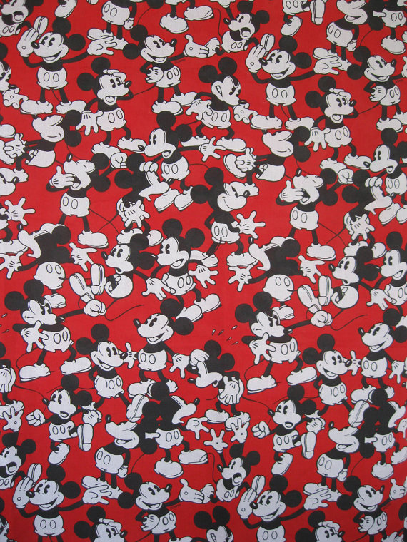 Vintage Mickey Mouse Fitted Sheet Red Black By Inwiththeincrowd