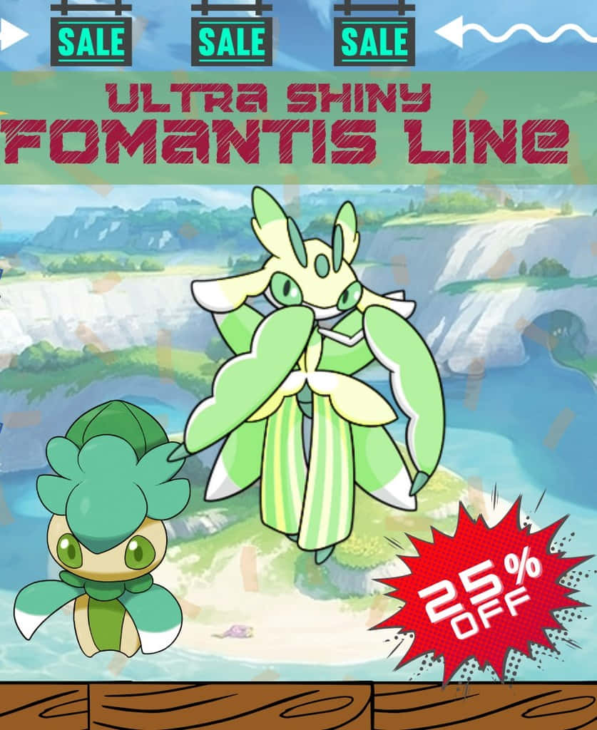 Pok Mon Fomantis Sale Poster Wallpaper