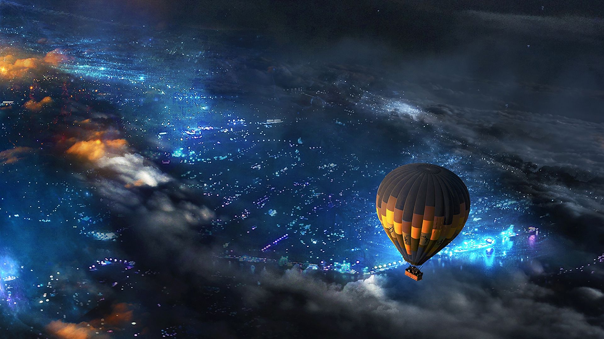Wallpaper Balloon Aerostat Space Sky Art