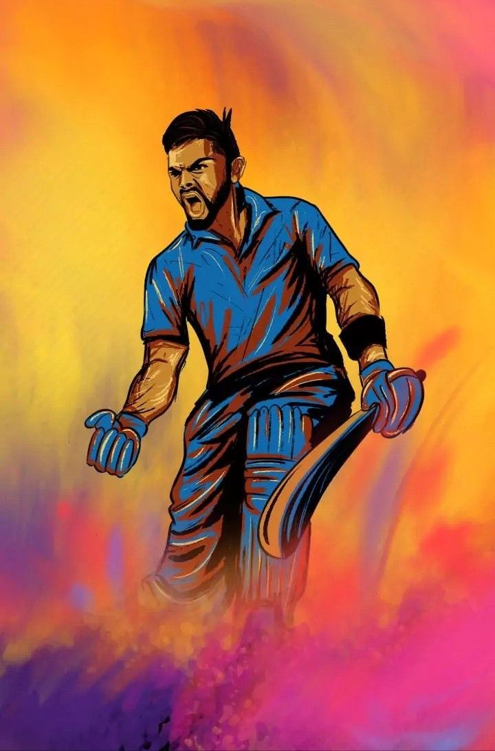DivineDesigns™ Virat Kohli Sticker | Wall Sticker for Living  Room/Bedroom/Office and All Decorative Stickers : Amazon.in: Home & Kitchen